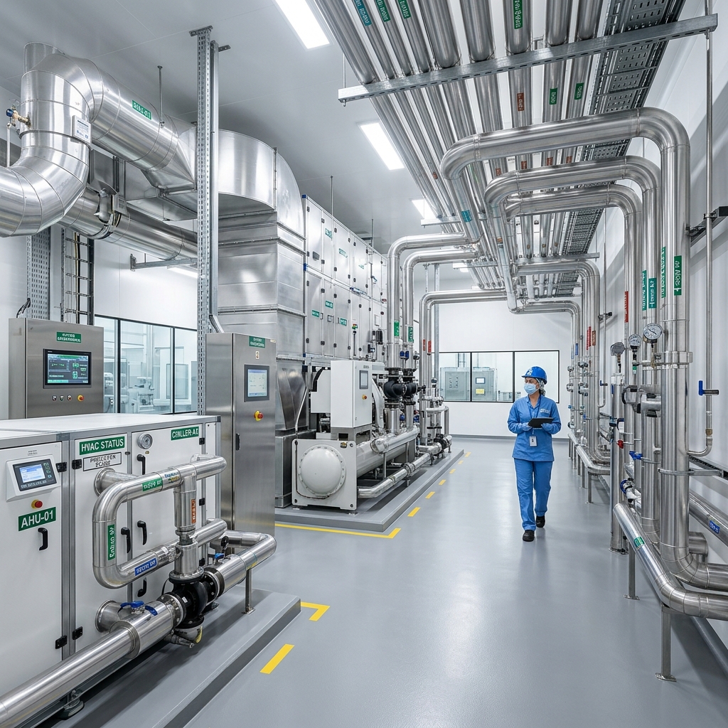 HVAC plant room & utility corridor